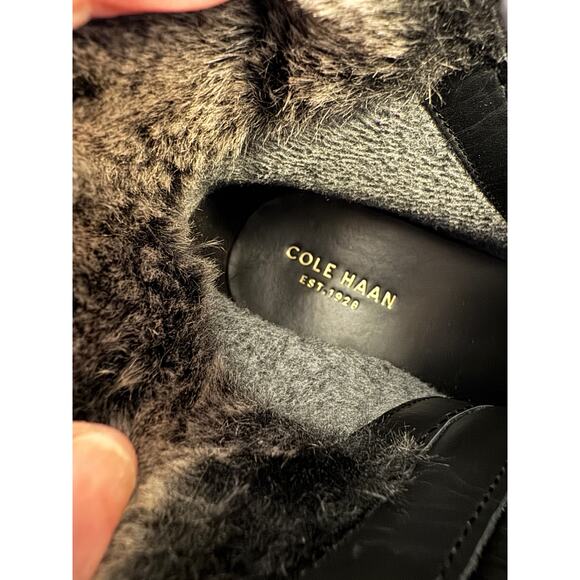 Cole Haan Gray Suede Ankle Booties Women’s Faux Fur Cuff Side Zip Winter Boots 9 - Picture 9 of 13